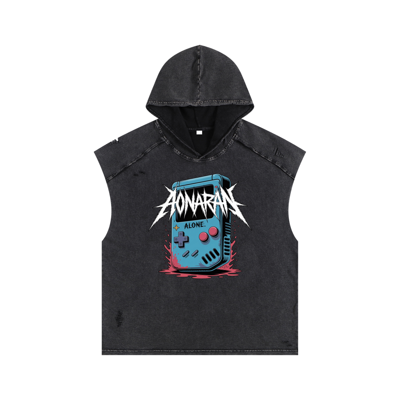 Aonaran GamerX Snow Washed Boxy Hooded Tank Top