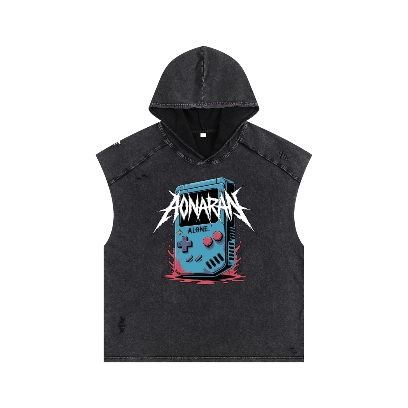 Aonaran GamerX Snow Washed Boxy Hooded Tank Top