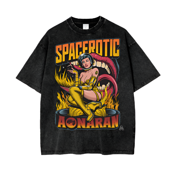 Aonaran Graphic Acid Wash Oversize T-Shirt