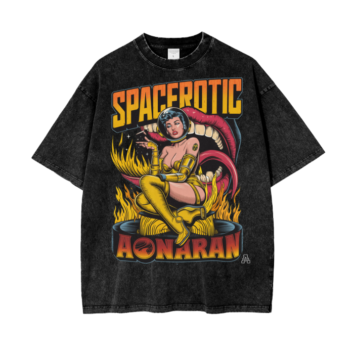 Aonaran Graphic Acid Wash Oversize T-Shirt