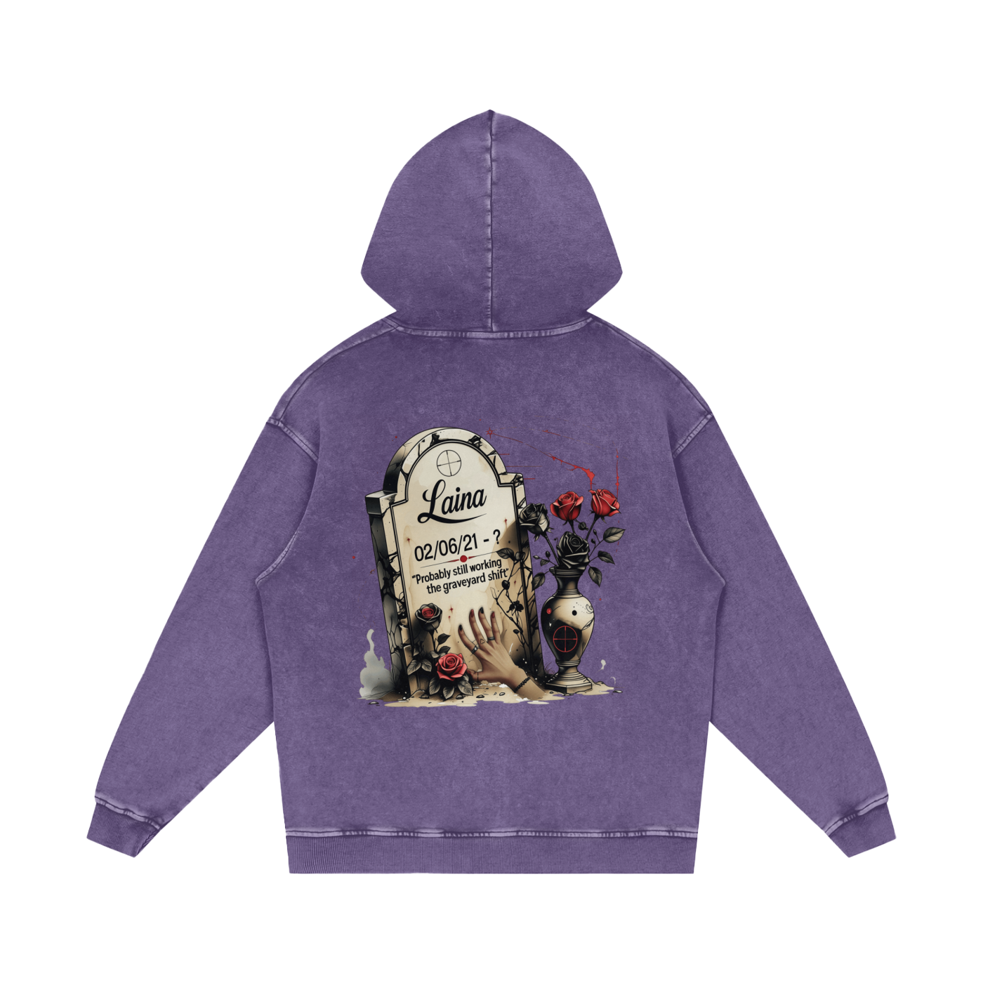 Laina Acid Wash Oversize Hoodie