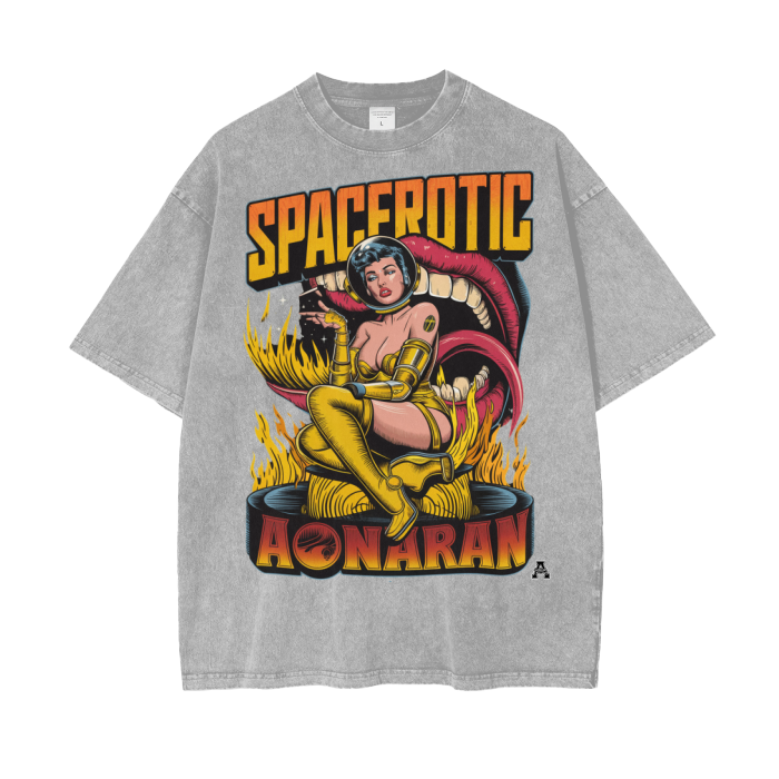 Aonaran Graphic Acid Wash Oversize T-Shirt