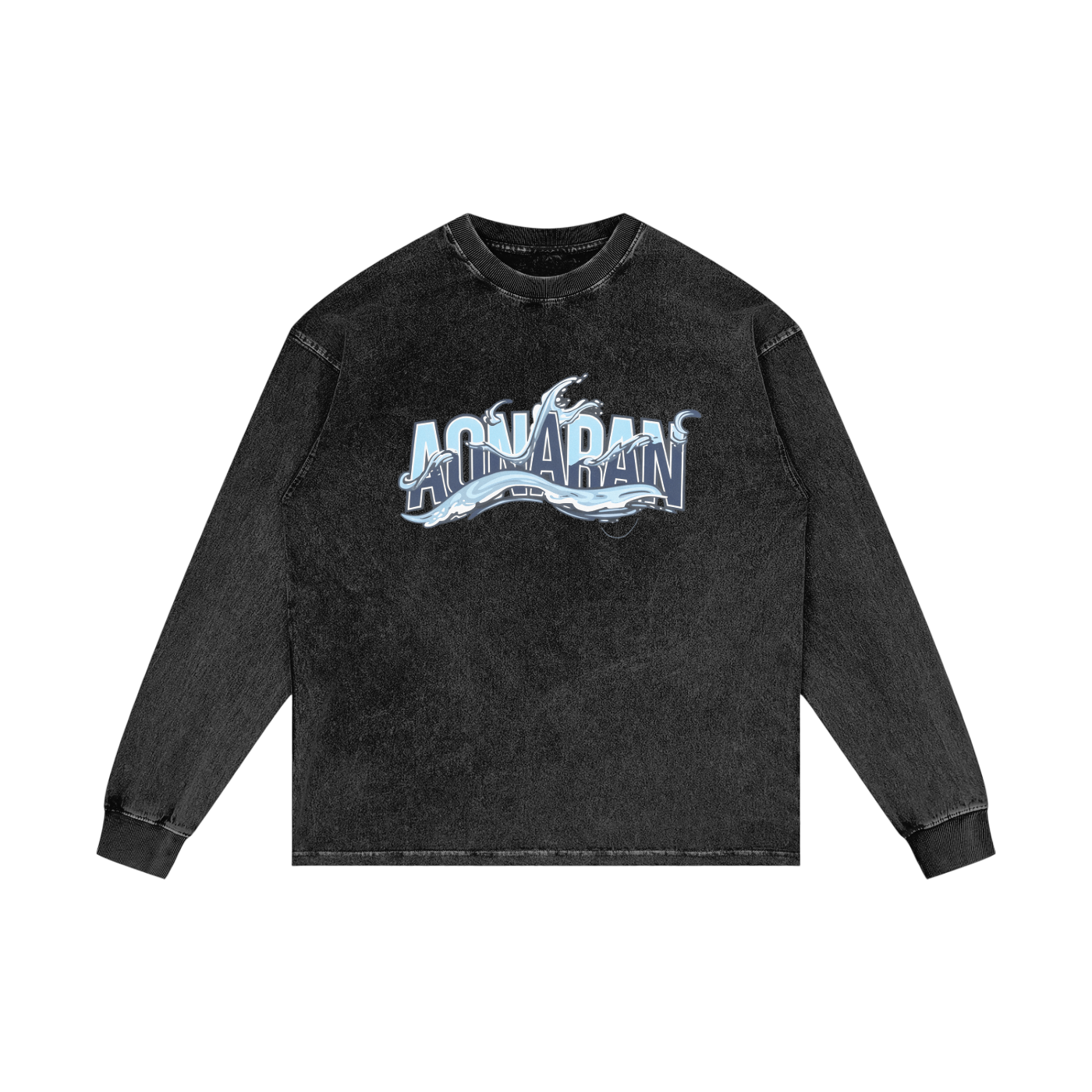 Aonaran Elementals Acid Wash Oversize Long Sleeve T-Shirt