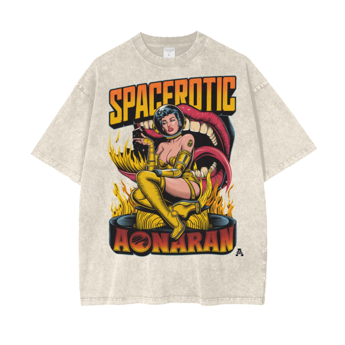 Aonaran Graphic Acid Wash Oversize T-Shirt