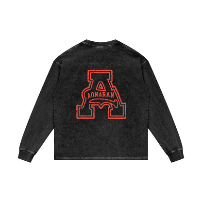 Aonaran Elementals Acid Wash Oversize Long Sleeve T-Shirt