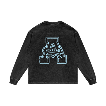 Aonaran Elementals Acid Wash Oversize Long Sleeve T-Shirt