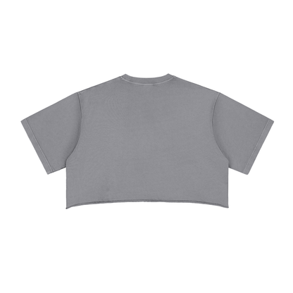 Aonaran Ace Snow Washed Raw Edge Crop Top