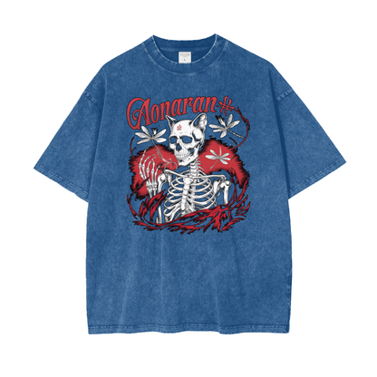 Aonaran Graphic Acid Wash Oversize T-Shirt