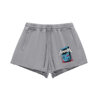 Aonaran GamerX Snow Washed Raw Edge Drawstring Shorts